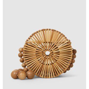 Cult Gaia Luna Bamboo Circle Bag - Natural - NIB